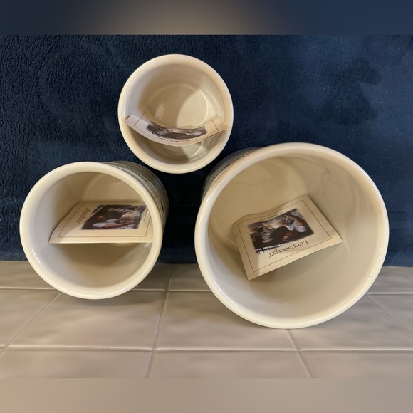 Longaberger Set of 3 Pottery Crocks - Picture 2 of 8